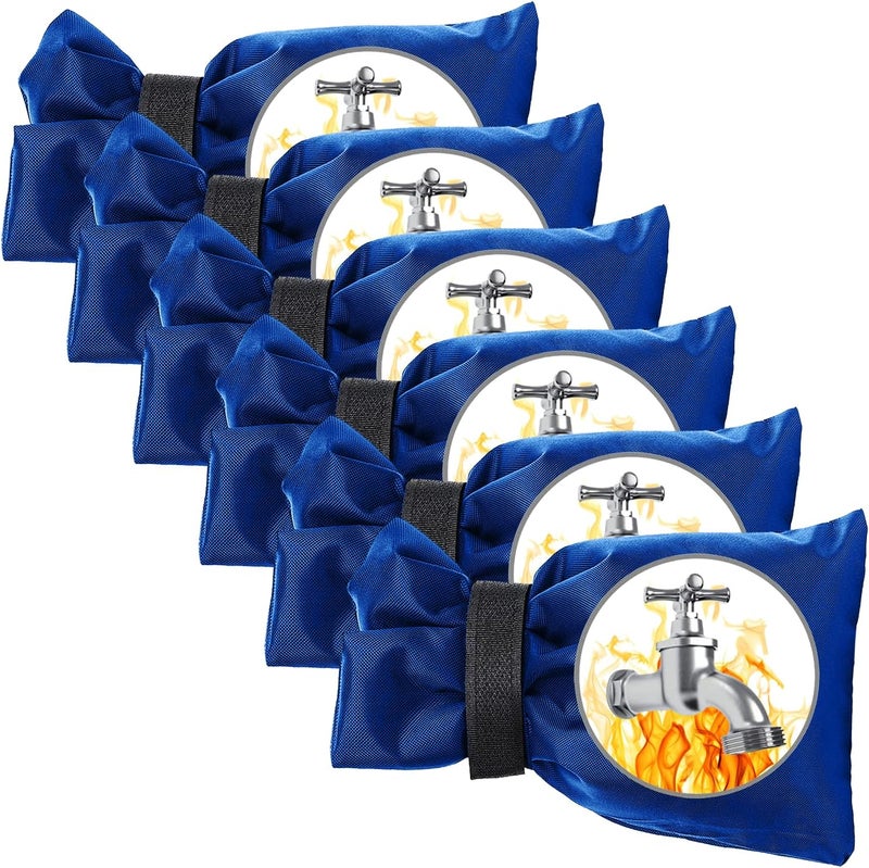 Actgan Outdoor Faucet Covers for Winter, 8.3"H x 6"W Thickened Outside Garden Faucet Socks for Freeze Protection, Reusable Insulated Hose Bib Faucet Covers, 6 Pack, Blue - Image 1